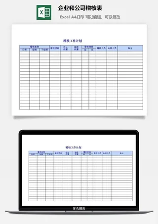 企业和公司稽核表excel模板