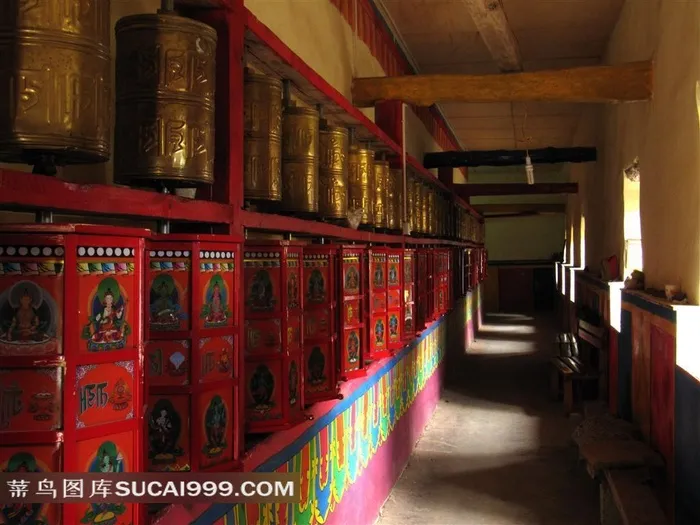 转经筒苯教寺院图片素材