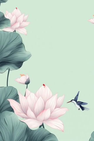 创意简约节气荷花背景