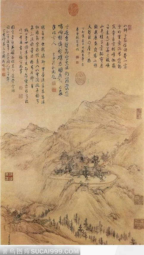 古老的山水画