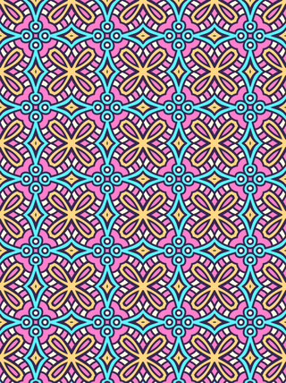 复古花纹矢量国潮酸性撞色孟菲斯插画包装简约背景