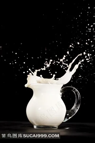 杯子里面的喷溅牛奶动态摄影高清图片素材