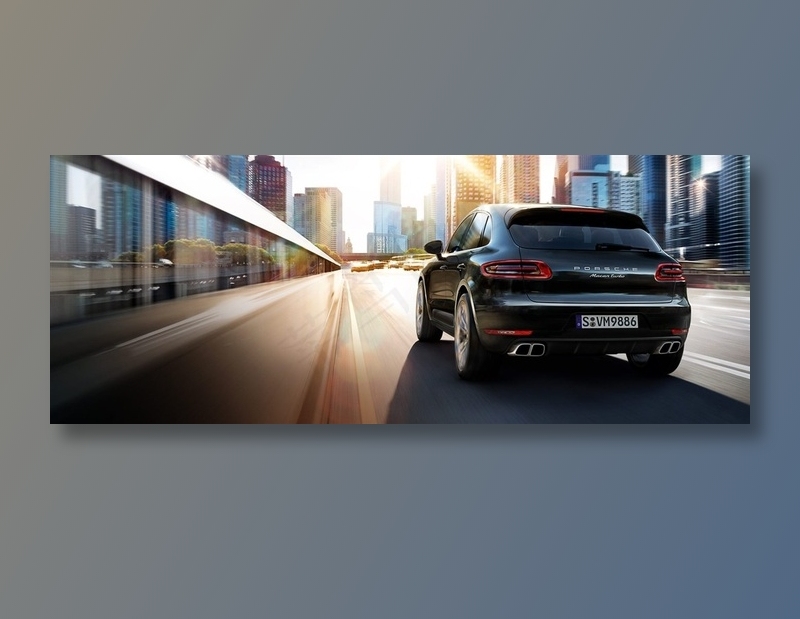 黑色保时捷城市穿梭图