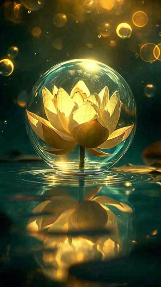 夏季白莲花在水中，水珠露珠阳光，夏至小暑大暑