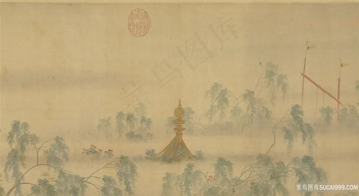 第十三幅汉宫春晓图绘画图片