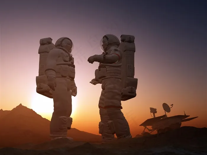 创意宇航员与星球创意大图