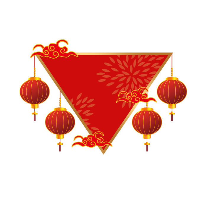 灯笼框装饰新年psd模版下载