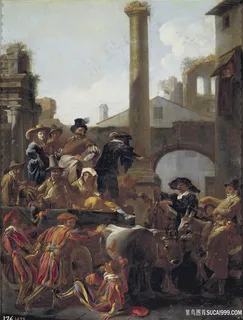 米尔,罗马狂欢节油画风景画 米尔,罗马狂欢节油画风景画