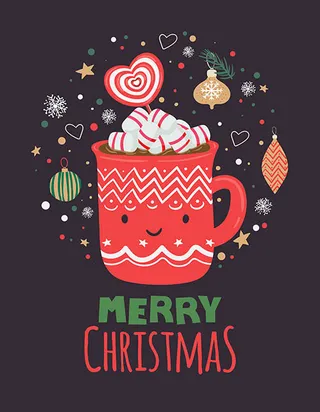 糖果礼物盒等圣诞装饰主题矢量素材