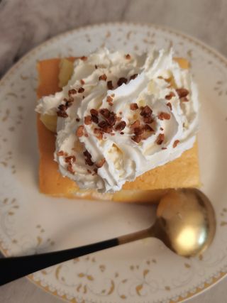 家庭自制奶油蛋糕餐后小甜点菜品菜谱实拍图片