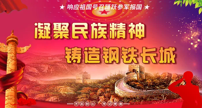 征兵宣传海报psd模版下载