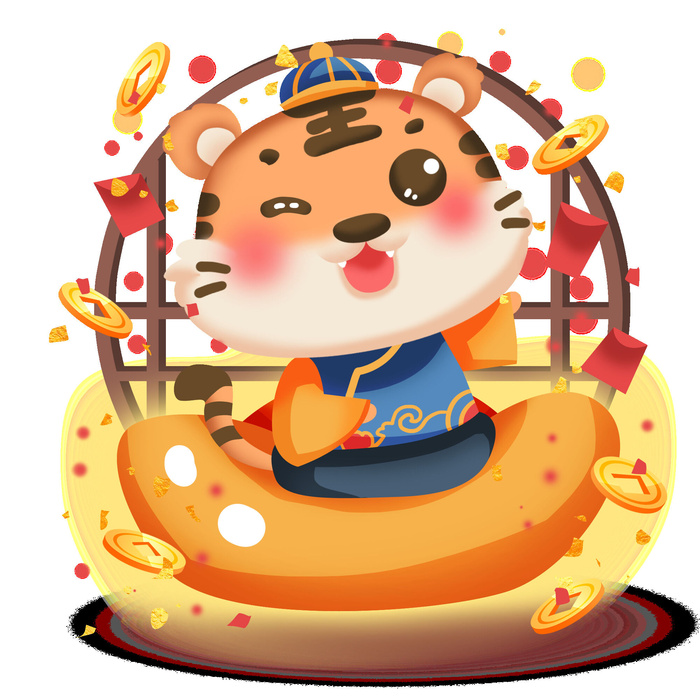 可爱2022年虎年吉祥物卡通形象新年海报元素AI矢量图PSD分层设计素材psd模版下载