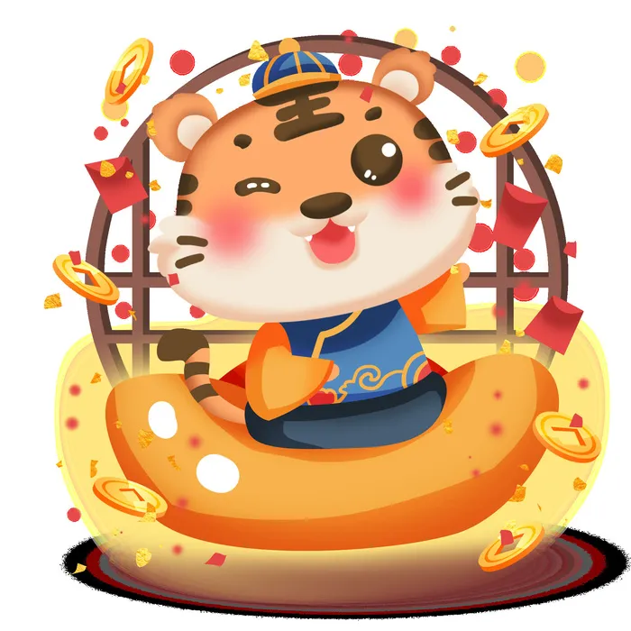 可爱2022年虎年吉祥物卡通形象新年海报元素AI矢量图PSD分层设计素材psd模版下载