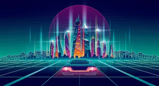 时尚潮流赛博朋克元宇宙虚拟城市夜景Banner海报背景AI矢量图素材