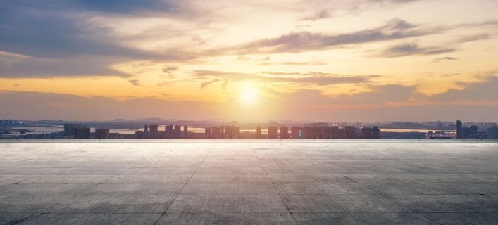 夕阳风光城市景观PSD素材