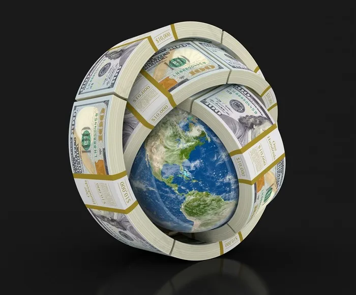 地球与金融货币图