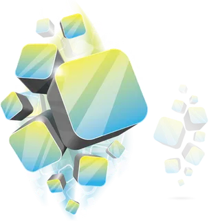 立体绿色渐变方块科技kv主视觉