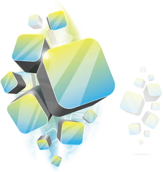 立体绿色渐变方块科技kv主视觉