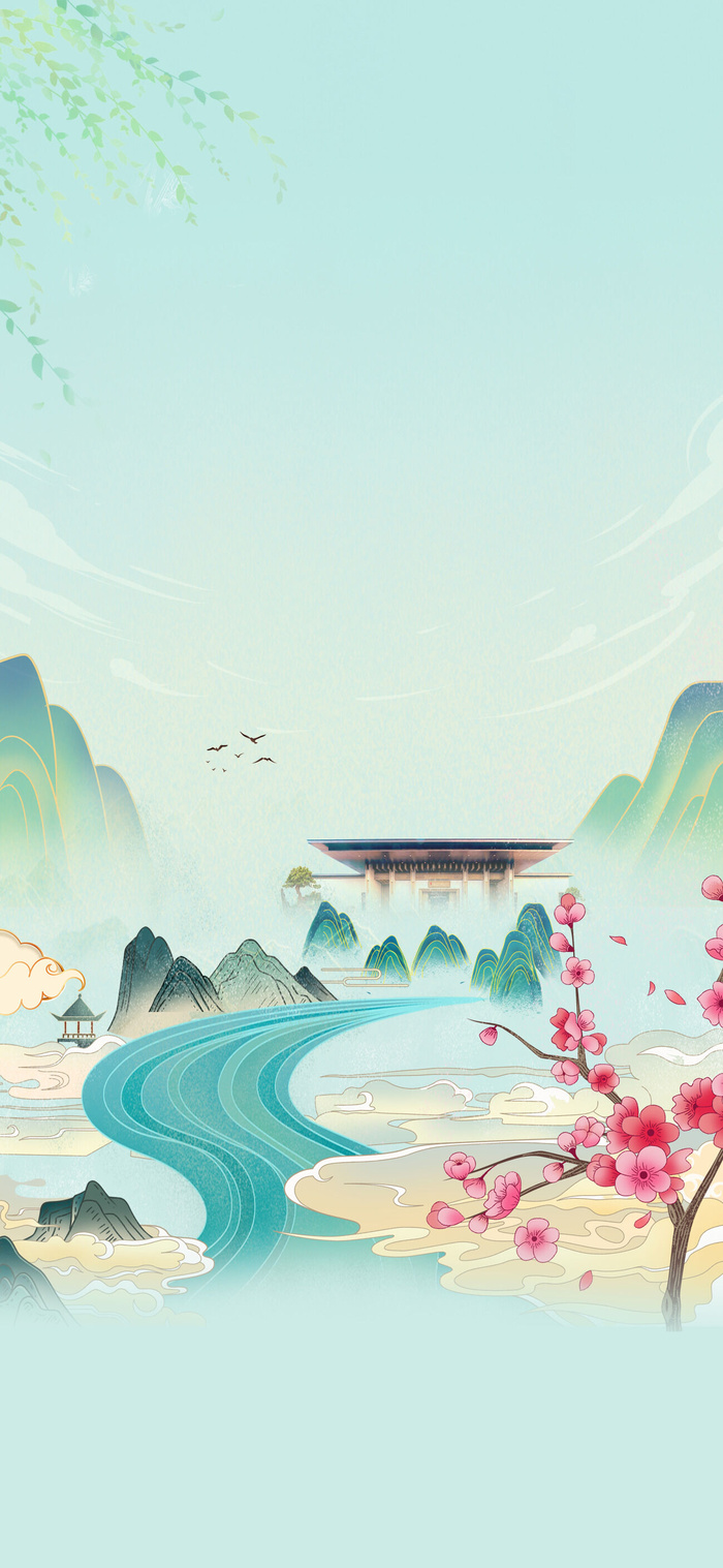 二十四24节气春分海报设计地产企业推广宣传插画节日psd素材模版psd模版下载