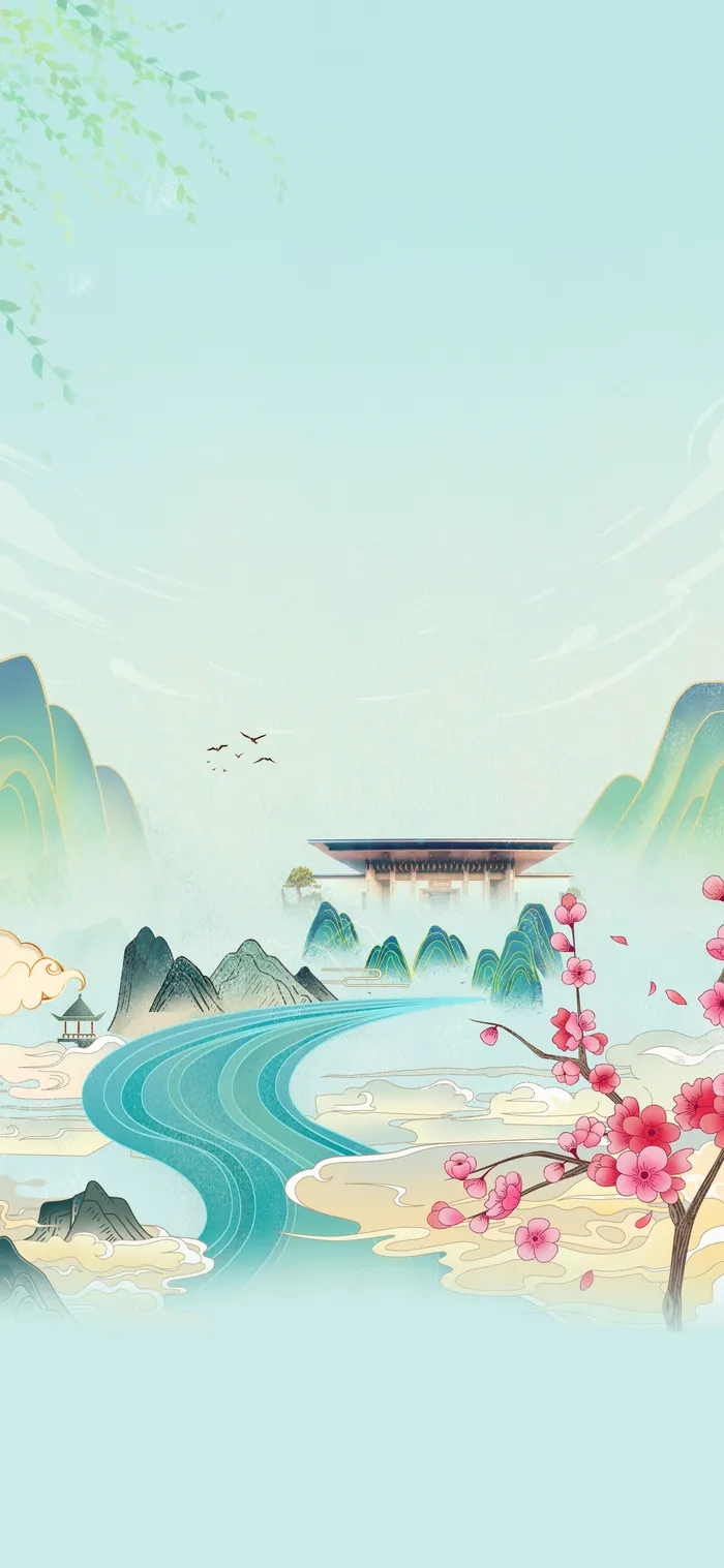 二十四24节气春分海报设计地产企业推广宣传插画节日psd素材模版psd模版下载