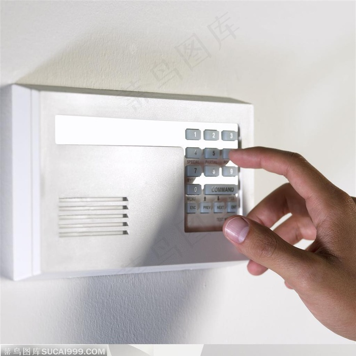 人物手势元素-按门禁密码手势特写