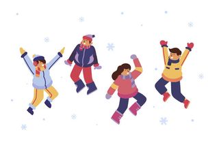 冬天服饰服装冬装穿冬装保暖冬季卡通人物男女装Ai矢量图片素材