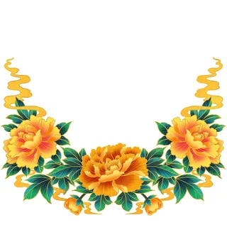 手绘国潮中国风古典牡丹花国花花卉装饰图案PSD设计素材 手绘国潮中国风古典牡丹花国花花卉装饰图案PSD设计素材