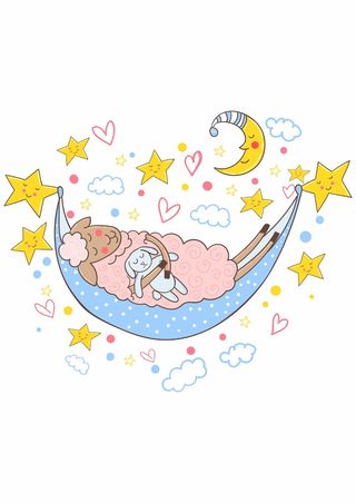 晚安月亮星星绵羊布娃娃