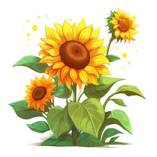 清新向日葵插画元素