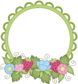 花边花环卡通简笔绿色卡通谷雨