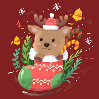 手绘卡通圣诞节素材