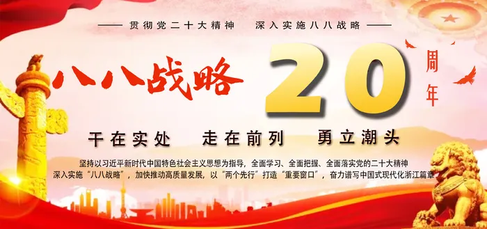 八八战略20周年展板psd模版下载