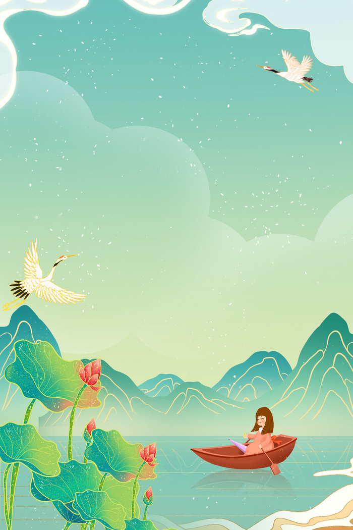 中式古典国潮来袭海报展板宣传背景图PSD设计PS模板素材