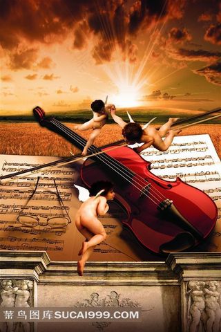 小提琴创意装饰画设计素材