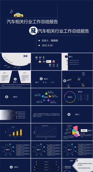 汽车相关行业工作者工作总结报告ppt模板预览图
