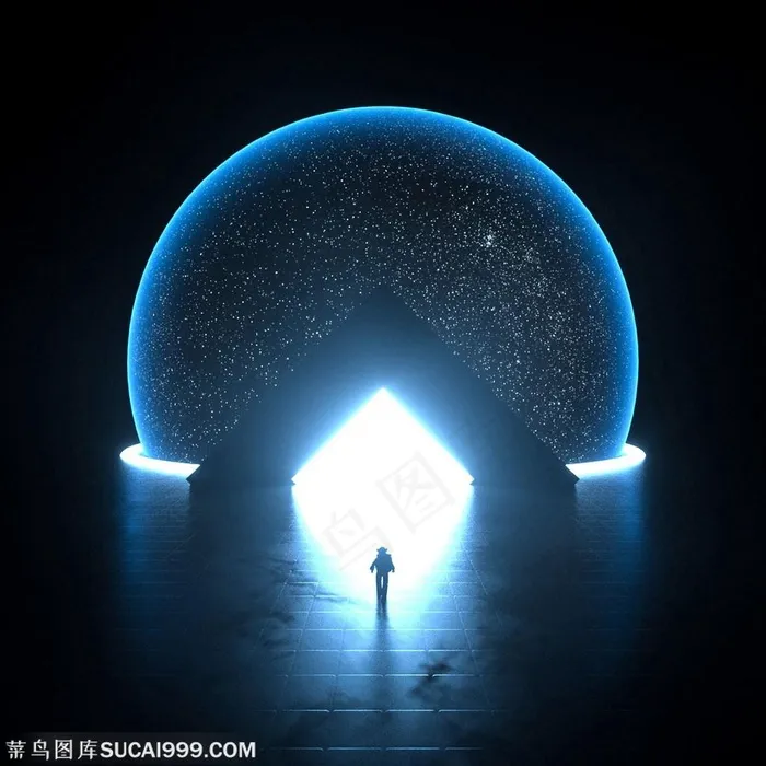 梦幻形状发光 PPT素材 海报 科技幻想背景