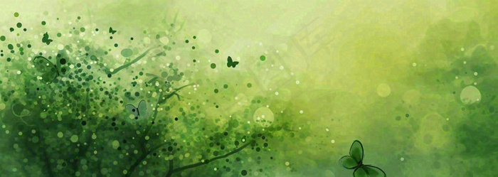春天夏天绿色草地清新，春分立夏插画背景(1840x656)