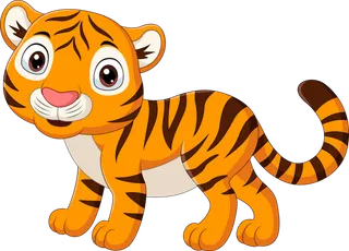 卡通小老虎PNG免抠插画素材可爱动物老虎插画贴图PNG免抠设计素材