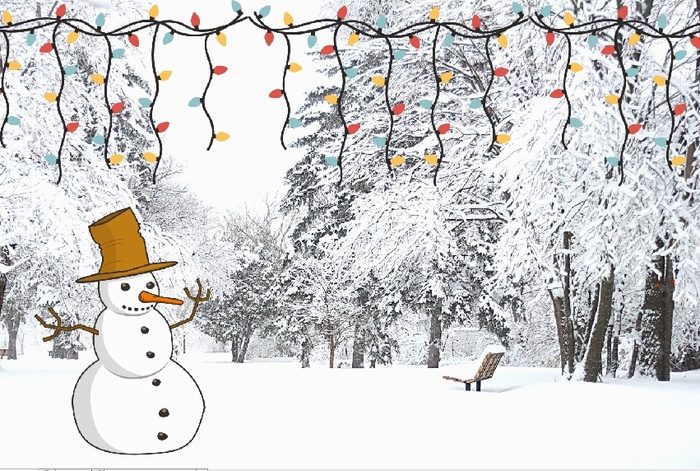 圣诞节雪花风景装饰背景墙