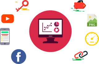 互联网卡通图标简笔科技kv主视觉素材