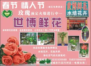 平面广告设计印刷品世博鲜花