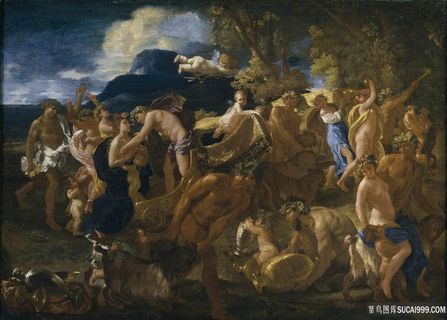 普辛，尼古拉斯-巴卡纳尔人物油画