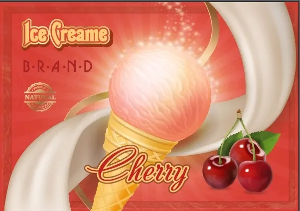 设计广告自然冰激凌eps,ai矢量模版下载