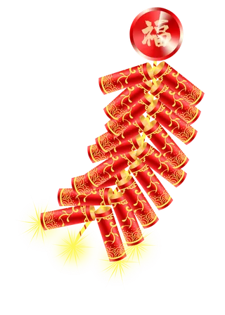 红色烟花爆竹免扣素材