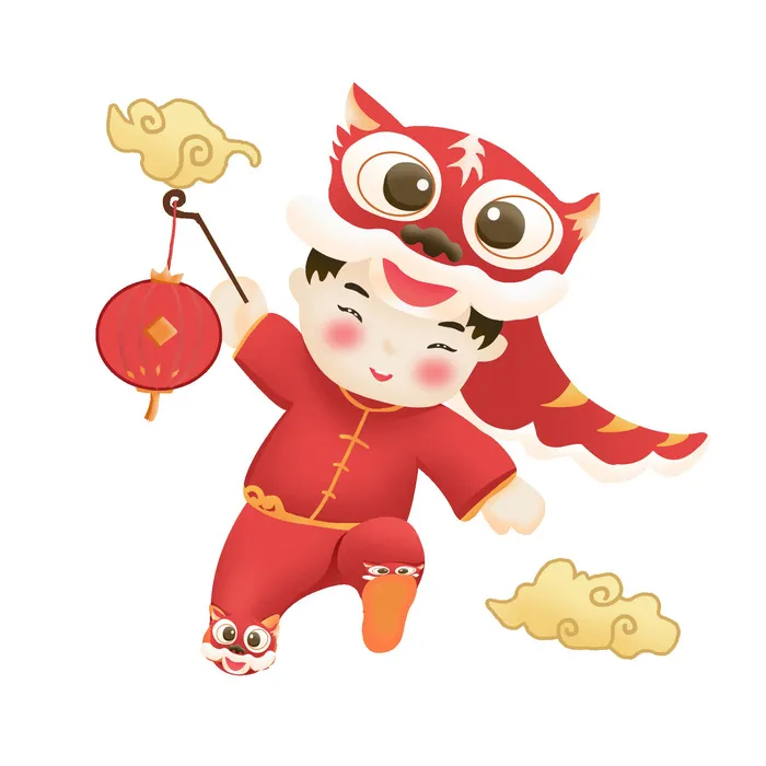 2022虎年吉祥物卡通公仔小老虎形象设计福字元素手绘插画psd素材