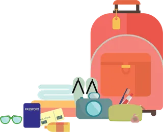 行李箱旅游素材卡通