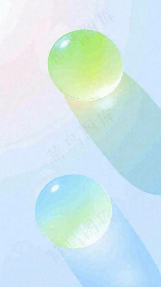 清新渐变背景前的彩色圆球，时尚(816x1456)