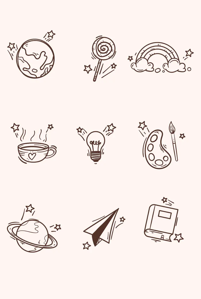 矢量涂鸦插图元素ai矢量模版下载