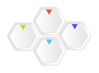 六边形 扁平化 彩色 分类 流程 图标 ppt 几何 素材 