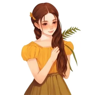 黄色衣服女孩免抠